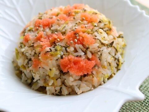 たらこと高菜のチャーハン